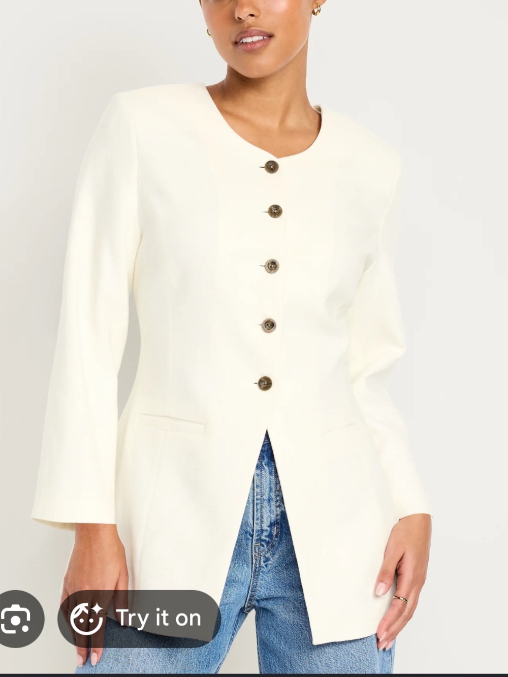 NWT Old Navy fitted long blazer - Picture 2 of 7